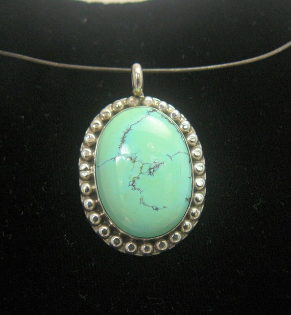 Turquoise Sterling Silver Southwestern  Pendant