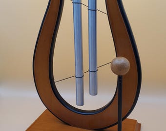 Solid Wood Harp Lyre Two Tone Musical Table Chime