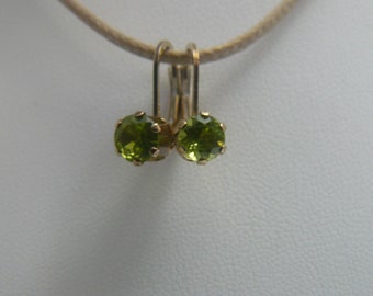 Gold  14K  Peridot Lever Back Earrings