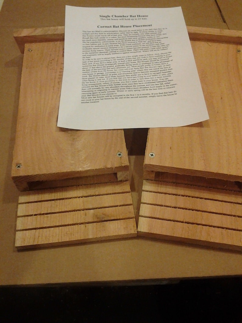 A set of two Handmade Cedar Single Chamber Bat House Made in USA.
