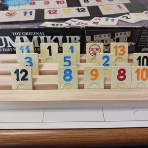 Handmade wooden Rummikub tile holders. Game not included. Just the holders