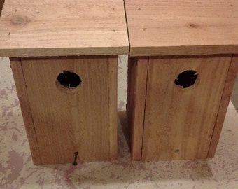 2 Handmade Bluebird House made from 5/8 inch cedar.