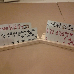 Set of 2 Handmade Wooden Playing Card Holders