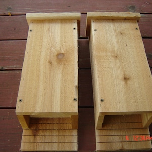 Set of Two 3 Chamber Handcrafted Bat House, Box made from Cedar Mosquito Control