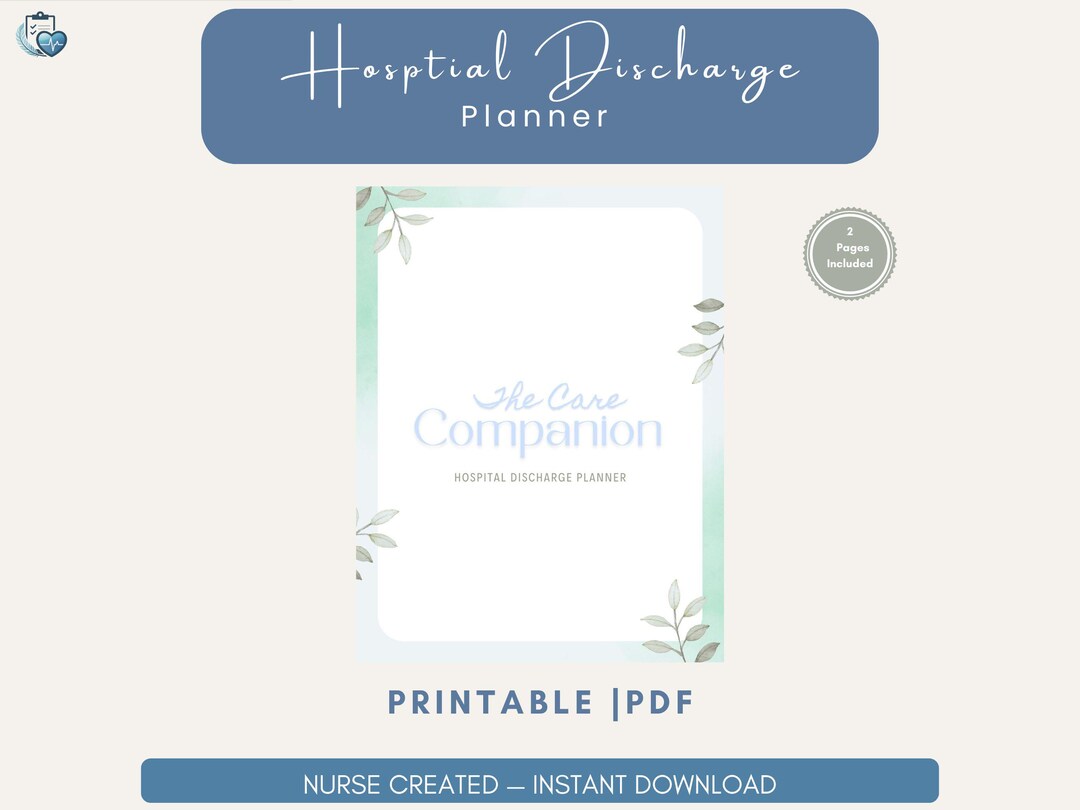 Nurse Designed Hospital Discharge Planner | Caregiver Checklist (PDF ...