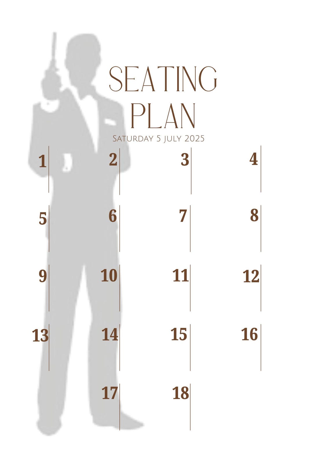 Seating Plan Template That is Fully Customised. Change the Name, Date ...