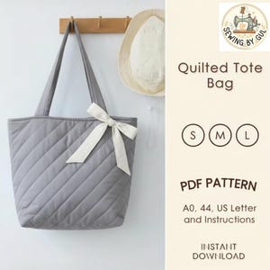 Quiltpatch draagtas naaipatroon pdf| Patchwork-draagtas | Zelfstudie tassen voor beginners| A0 A4 US Letter afdrukbaar| Digitale download