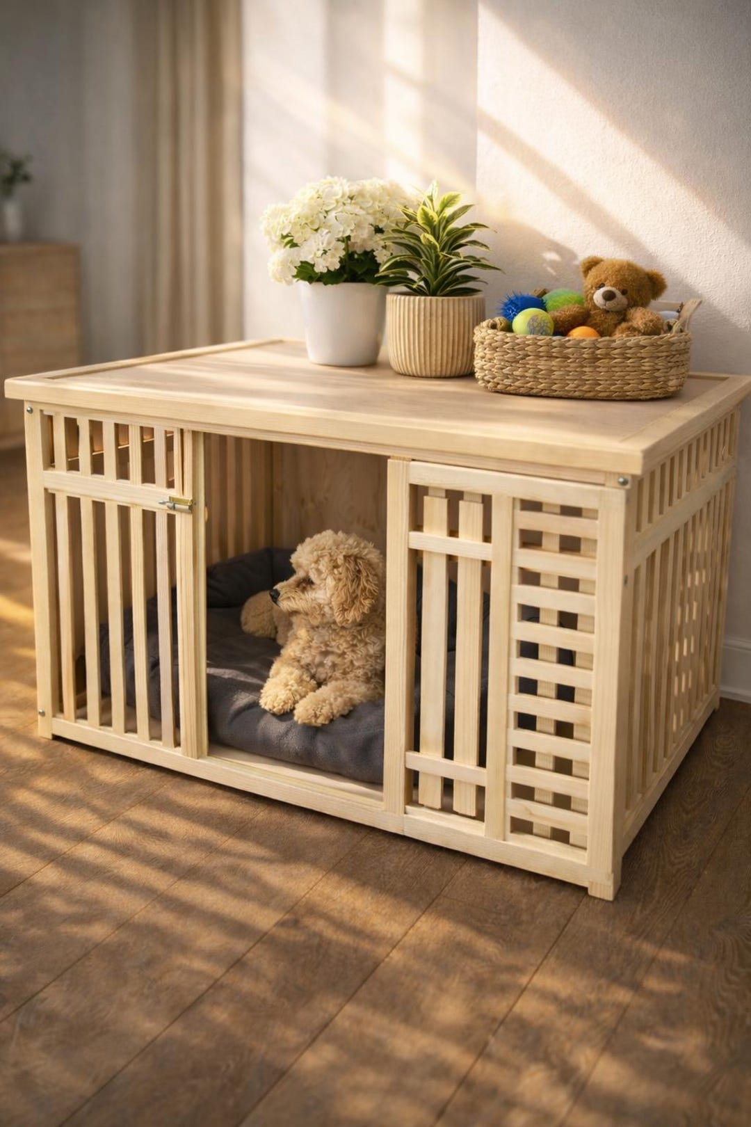 Holz Hundebox Als Mobelstuck