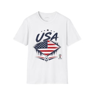 Maglietta da calcio USA America Stati Uniti USMNT Coppa del Mondo 2026, maglietta per tifosi, regalo di calcio, moderna, elegante e di qualità. immagine 1