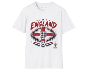 Maglietta da calcio Inghilterra Coppa del Mondo 2026, top per tifosi, maglia da calcio, regalo moderno ed elegante, 3 leoni, bianca