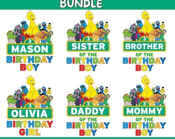 Character Birthday Family matching Png,Personalized Personalized Family Birthday PNG,theme Birthday Custom Family Tee,Digital Download