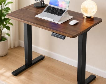 Adjustable Standing Desk – Electric Sit Stand Home Office Workstation with Memory Height Settings – Compact Computer Desk