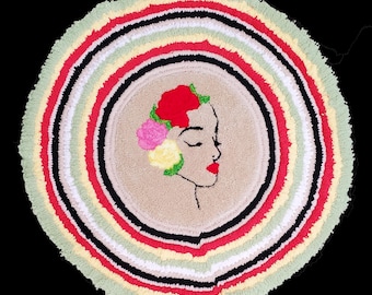 WbyD – 00102: Mujer con rosas, (L x A) 91,4 cm x 91,4 cm