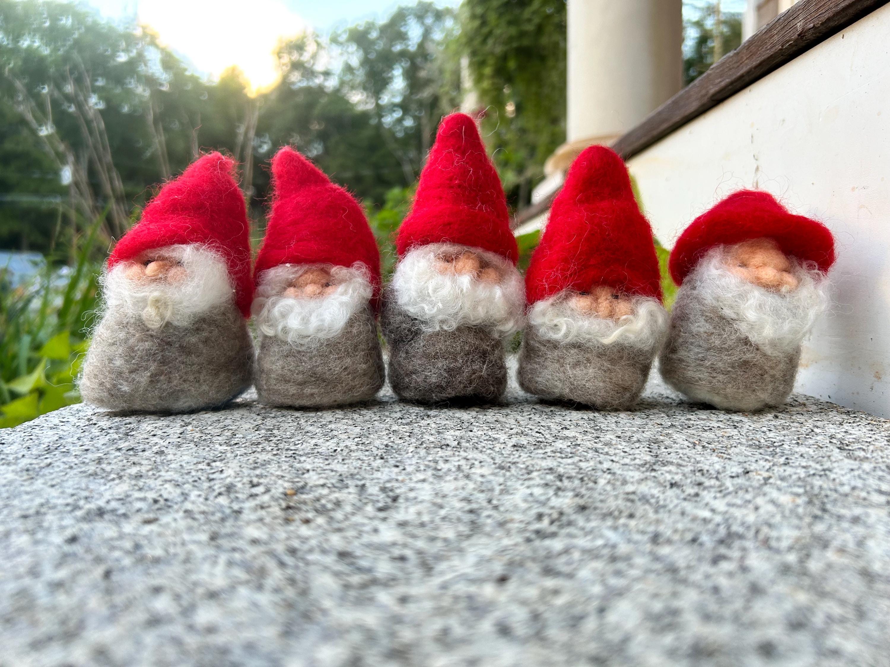 Little Needle Felt Bearded Gnomes, Waldorf German 100% Wool, Finger ...