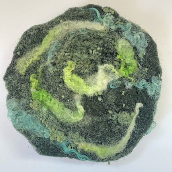 Miniature Felted Wool Moss Mat, Terrarium Display, Woodland Decor