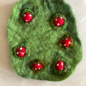 Mini Waldorf 100% wool needle and wet felted play mats: forest, meadow, and magical field options!