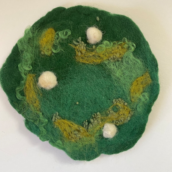Miniature Wool Felted Mushroom Forest Play Mat: Waldorf Inspired