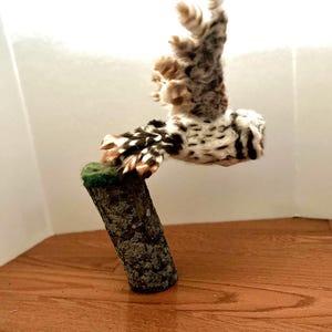 Needle Felted Flying Barred Owl Sculpture - Handmade Wool Bird Art