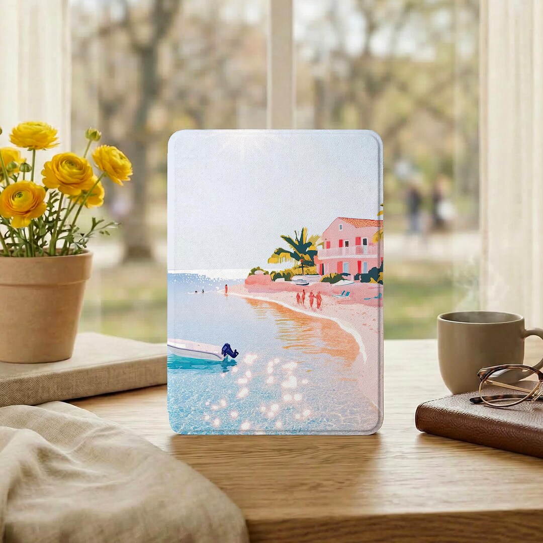 Summer Seaside Kindle Case With Hand Strap for Kindle Paperwhite 12 11 ...
