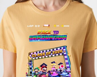Race to Graduation Shirt, Class of 2026 Gamer Tee, Senior 2026 Trip Gift