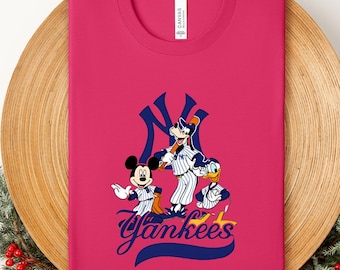 Mickey Mouse Yankees Shirt, Disney Baseball Trio Tee, Goofy Donald NY Magical Sports Collection