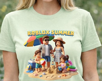 Roblox Family Beach Shirt | Custom Gamer Matching Summer Vacation Group Tee