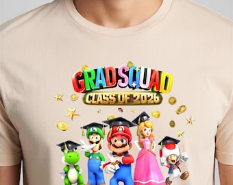 Camiseta Grad Squad Clase de 2026, Camiseta de graduación para gamers, Regalo para el viaje de fin de curso de 2026