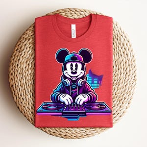Cyberpunk Mickey Mouse Shirt | Futuristic Mickey Techwear Graphic Tee | Neon Sci-Fi Disney Fan Gift Theme Park Outfit