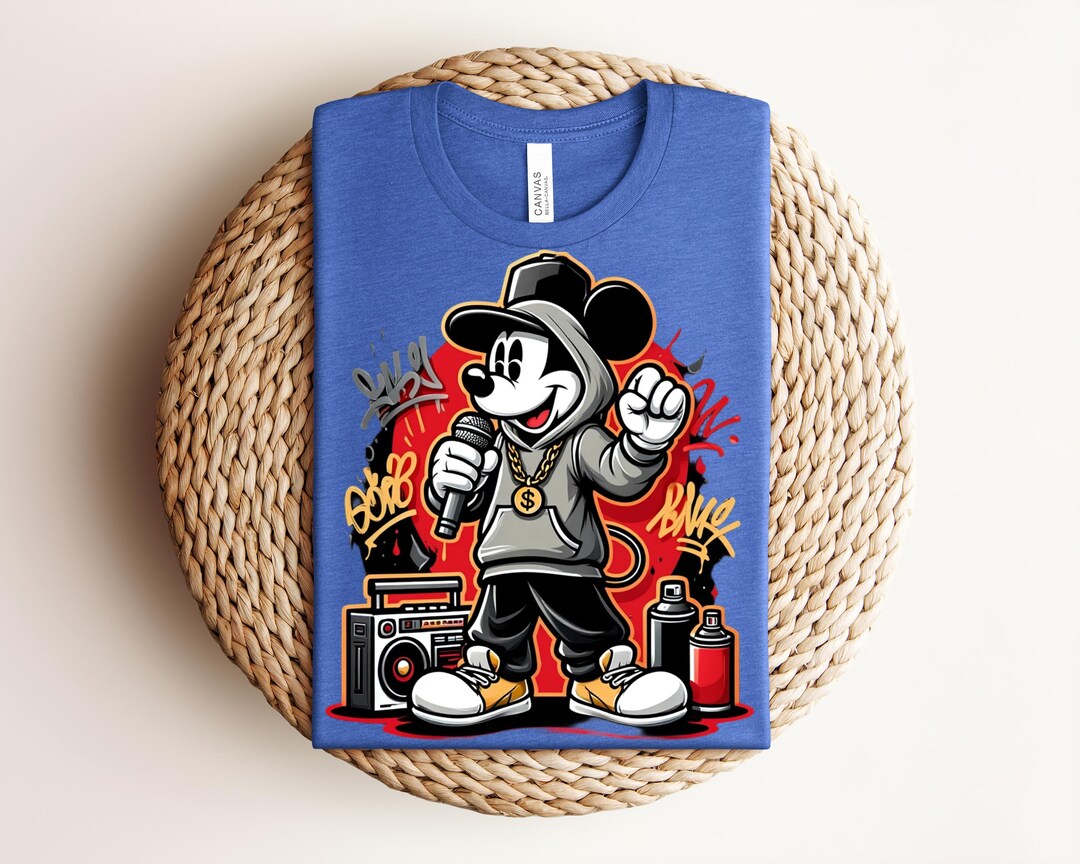 Rapper Mickey Mouse Shirt | Hip Hop Mickey Graphic Tee | Retro 90s ...