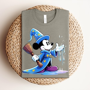 Mickey Mouse Sorcerer Shirt | Disney Wizard Apprentice Tee | Fantasia Magic Broom Top | Mickey Mouse Fan Gift | Magical Disney Outfit Tee