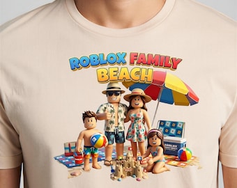 Roblox Family Beach Shirt | Custom Gamer Matching Summer Vacation Group Tee