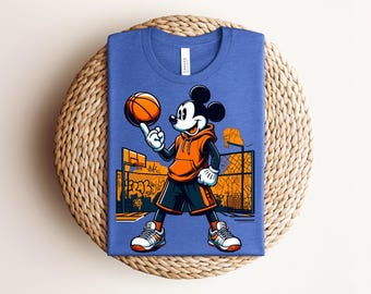 Basketball Mickey Mouse Shirt | Streetball Mickey Graphic Tee | Retro Hoops Disney Fan Gift Theme Park Outfit