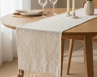 Runner da tavola, Margherita, Decorazioni in stile rustico, Decorazioni per la tavola, Decorazioni primaverili, Decorazioni per ospitare, Decorazioni rustiche, Decorazioni per matrimoni, Regalo per l'inaugurazione della casa, Regalo per la nuova casa