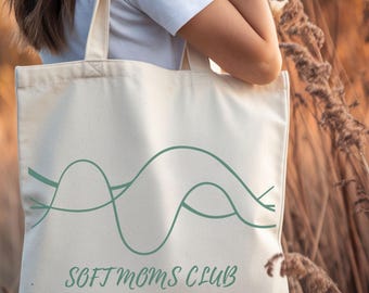 Tote Bag Soft Mom Era, Soft Moms Club Bag, Aesthetic Design, Cotton Bag, Gift for Mom or Friend, Christmas & Birthday Gift, Everyday Mom Bag