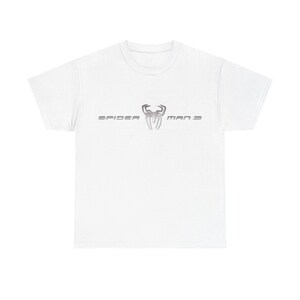 A white t-shirt with the text "SPIDER-MAN 3" printed on it.