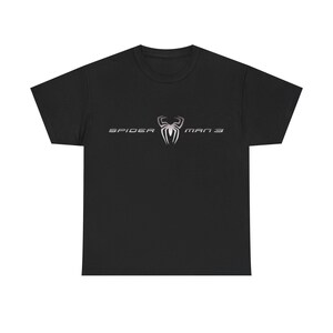 A black t-shirt with the text "SPIDER-MAN 3" printed on it.