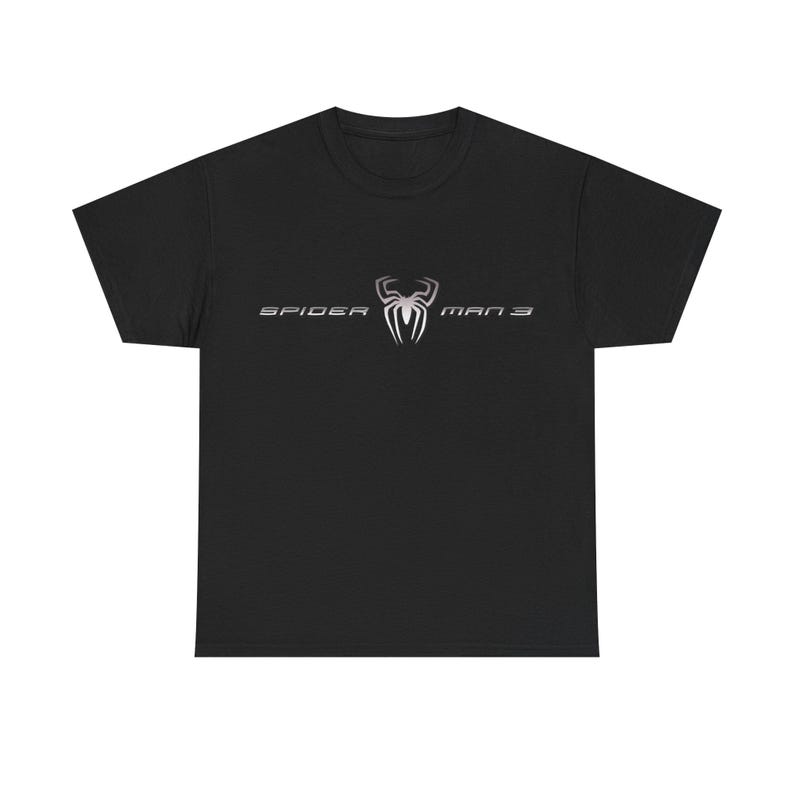 A black t-shirt with the text "SPIDER-MAN 3" printed on it.