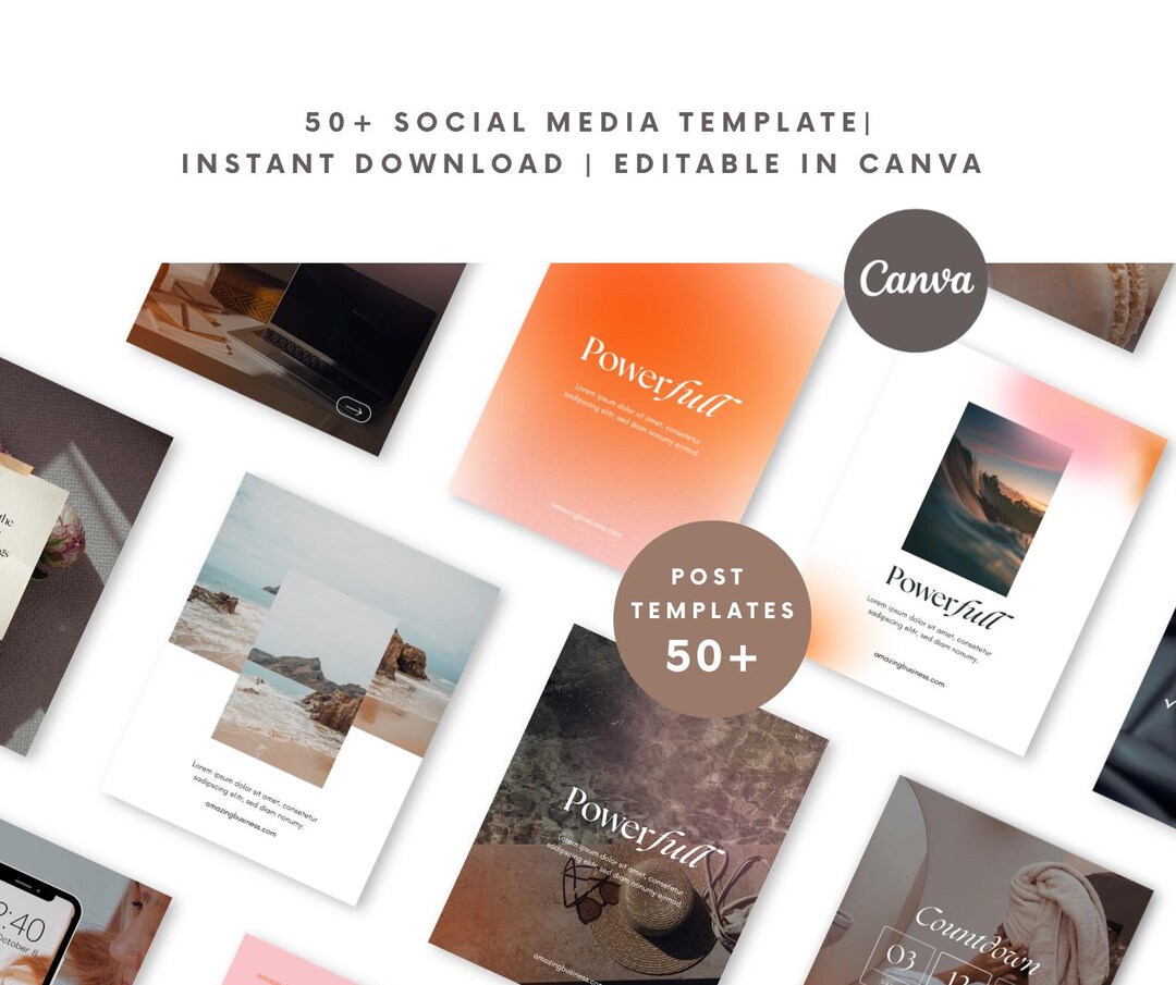 Instagram Templates Bundle | 50+ Canva Templates | Social Media Kit ...