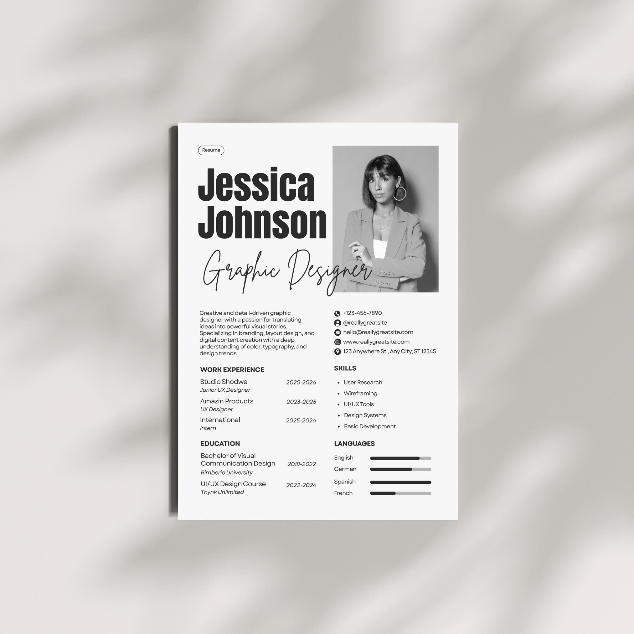 Modern Resume Template + Cover Letter | Editable in Canva ...