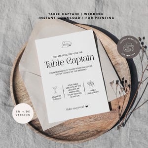 Table Captain Mission Cards | Wedding Table Captain Game | Printable A6 Wedding Activity | English & German | Instant Download PDF