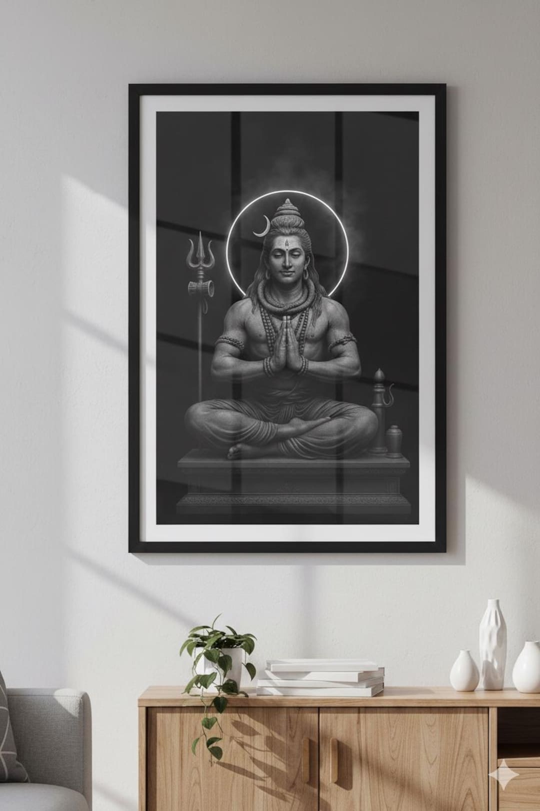 Lord Shiva 8K Print - Minimalist Hindu God Poster, Meditation Art ...