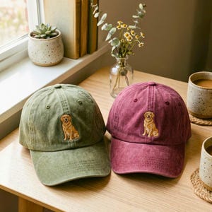 Golden Retriever Embroidered Baseball Cap: Gift For Her