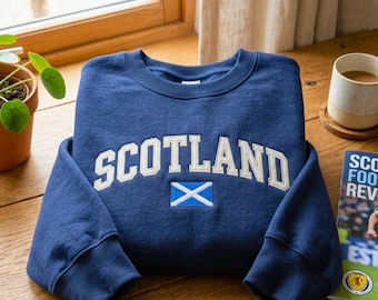 Embroidered Scotland Flag Sweatshirt – Scottish Flag Crewneck Pullover