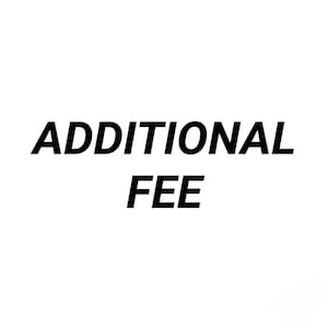 May include: A white graphic with the text ADDITIONAL FEE written in bold, black, sans-serif capital letters. The word ADDITIONAL is positioned on the top line, and the word FEE is centered on the line directly below it in a clean, simple font.