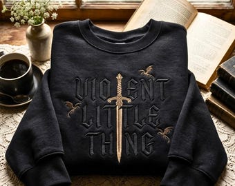 Embroidered Sweatshirt, Violet Sorrengail, Dragon Rider, Fantasy Reader, Basgiath War College