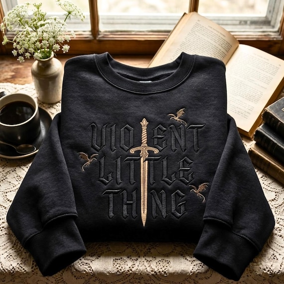 Embroidered Sweatshirt, Violet Sorrengail, Dragon Rider, Fantasy Reader, Basgiath War College