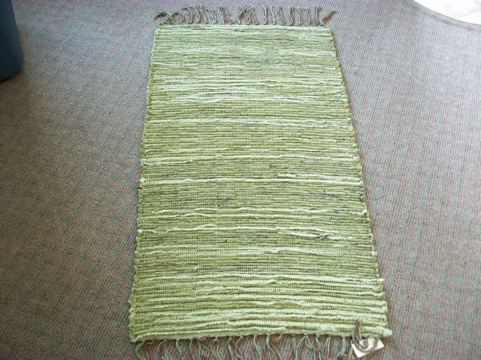 Sage green woven rag rug designer fabric Etsy