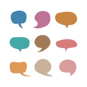 Speech Bubble Thought Text Embroidery Design Bundle, Comic Dialogue Shapes Machine Embroidery File, Instant Download, 9 Sizes
