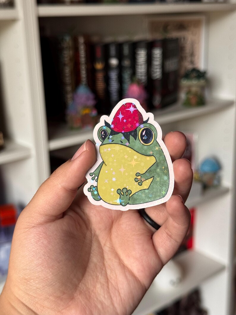 Strawberry Frog Sticker | Cute Kawaii Frog With Strawberry Hat ...