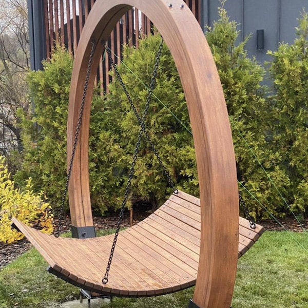 Houten prieel met schommel | Hangende schommel tuinmeubel